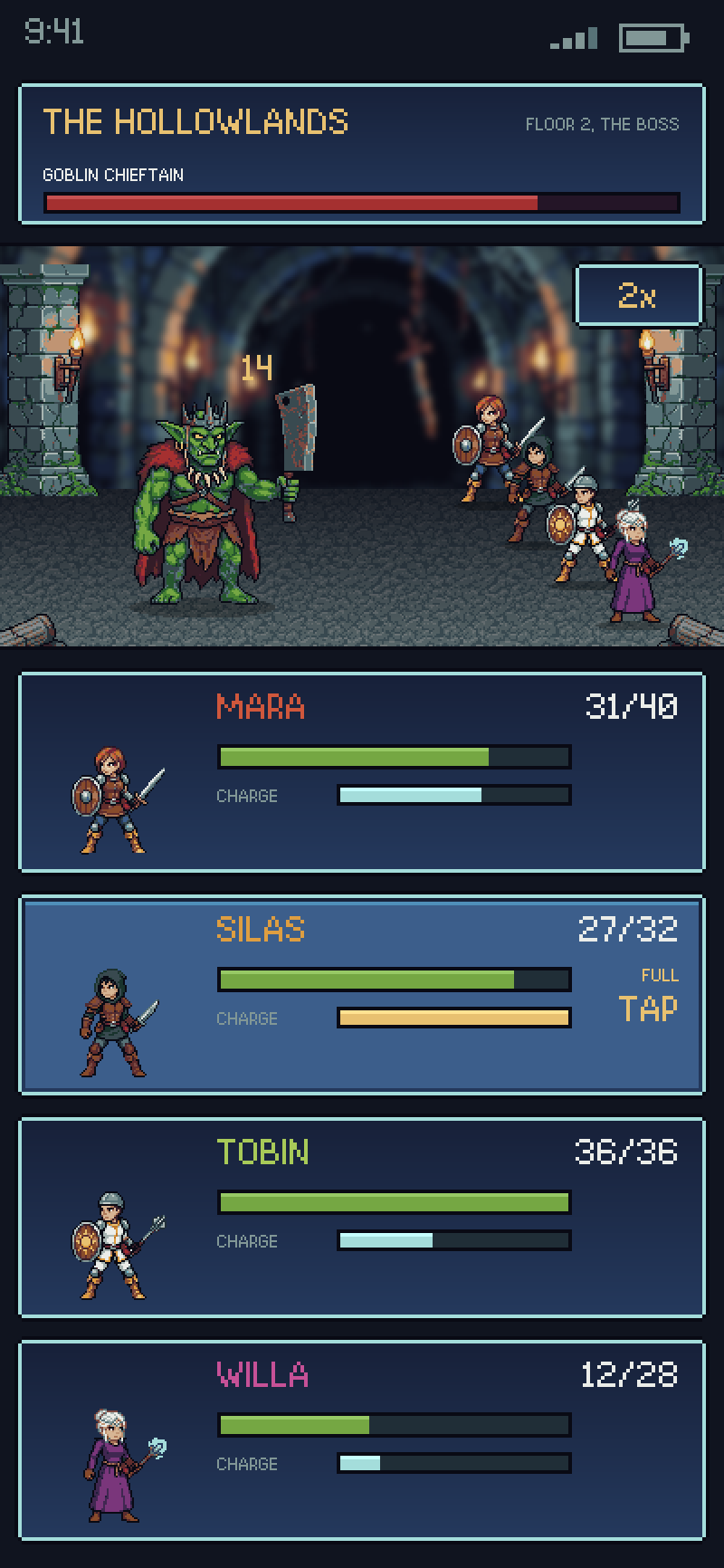 The battle screen